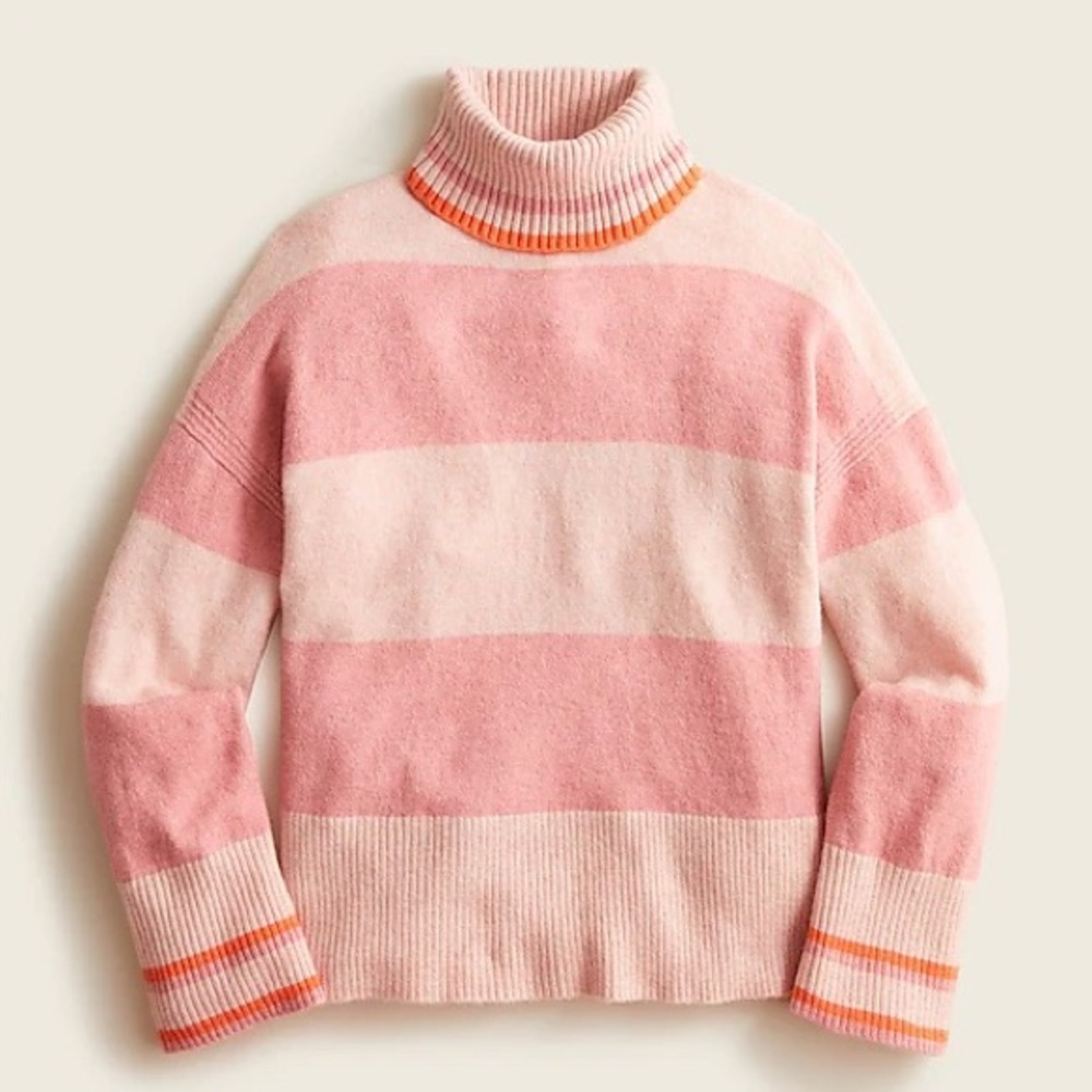 J. Crew SuperSoft Yarn Striped Turtleneck Sweater SZ S
